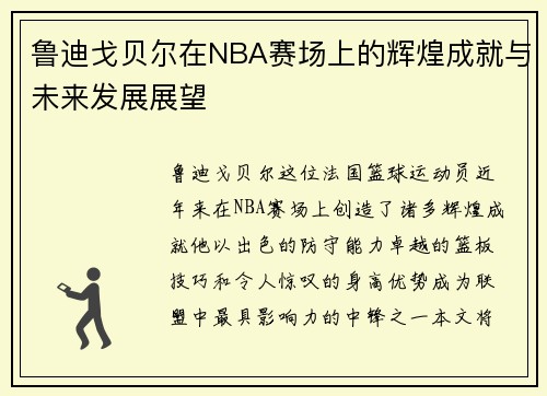 鲁迪戈贝尔在NBA赛场上的辉煌成就与未来发展展望